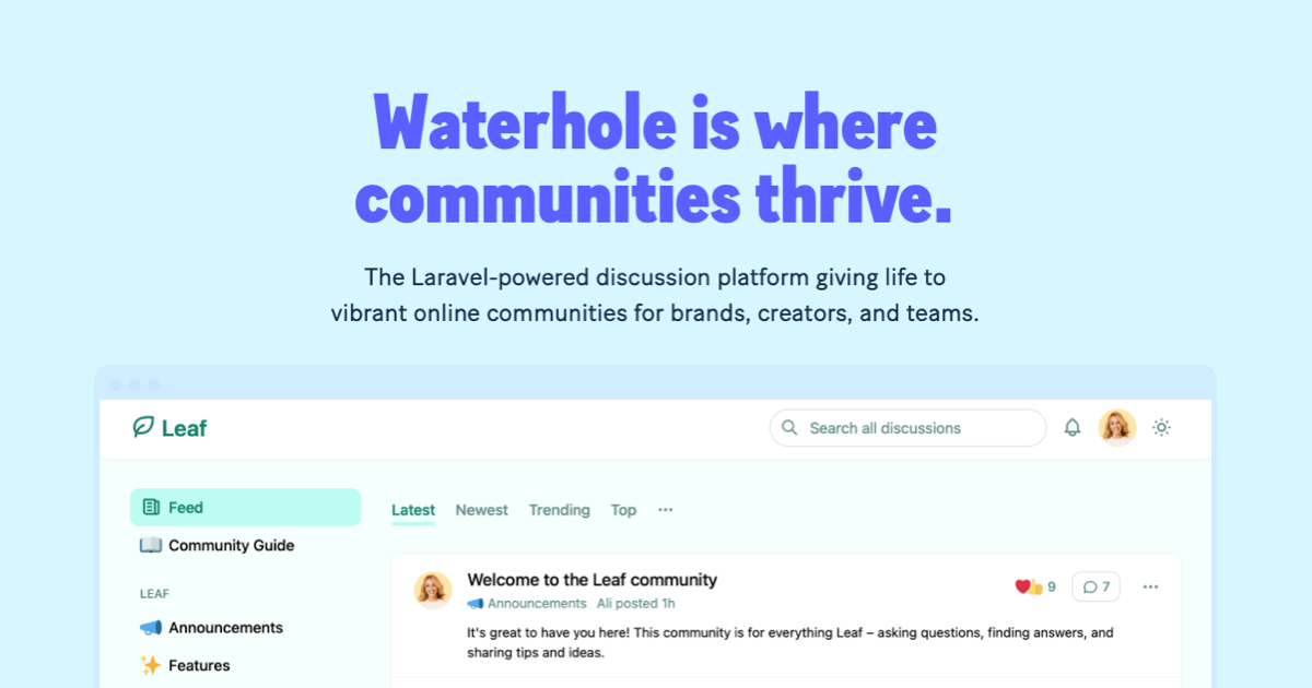              The Laravel-powered discussion platform giving life to vibrant             online communities for brands, creators, and teams.           